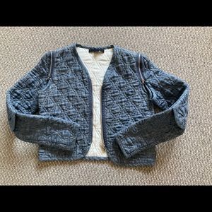 Alexander Wang denim quilted cropped jacket size 2